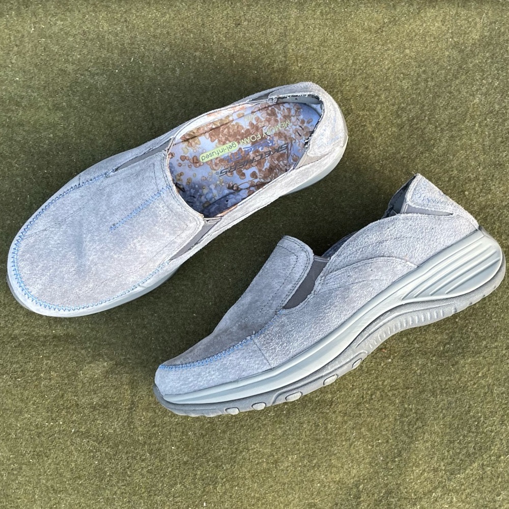 Skechers Memory Foam Gel-infused Slip On Casual Sneakers Womens Size 8.5 Grey